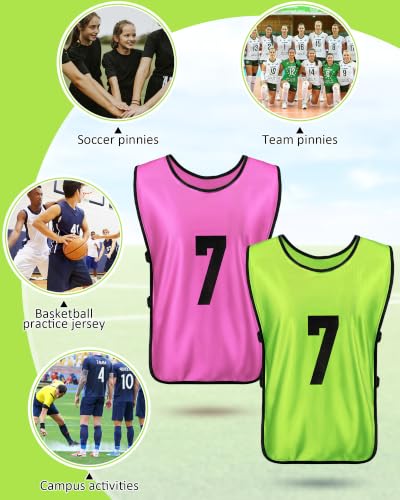 Image of Yahenda 24 Pcs Soccer Pinnies Numbered Vests Adult