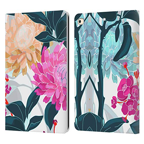 Étui portefeuille cuir iPad 9.7 2017 Haroulita design haut de gamme multifleurs