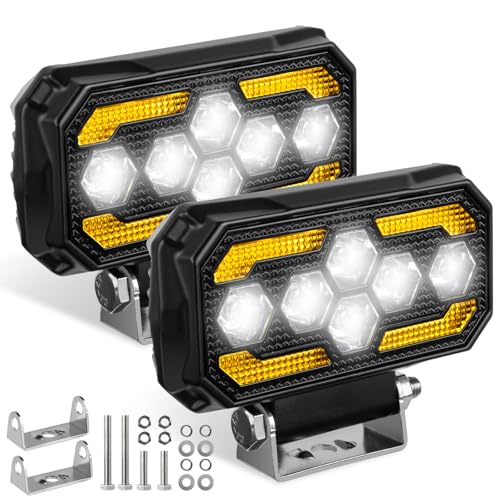 Lottsall LED Arbeitsscheinwerfer 12v-60v 168W 18000 Lumen led Scheinwerfer IP68 Wasserdicht 5 Zoll zusatzscheinwerfer für Lkw, Bagger, Traktoren, Schlepper, ATV, Geländewagen, Motorräder (2 Stück)
