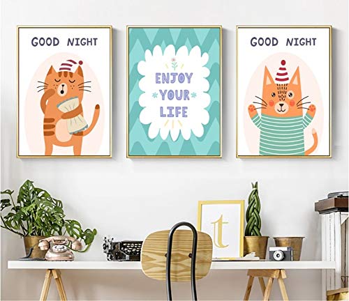 Affiche décoration salon animaux style BD : le triptyque sur toile parfait pour votre séjour