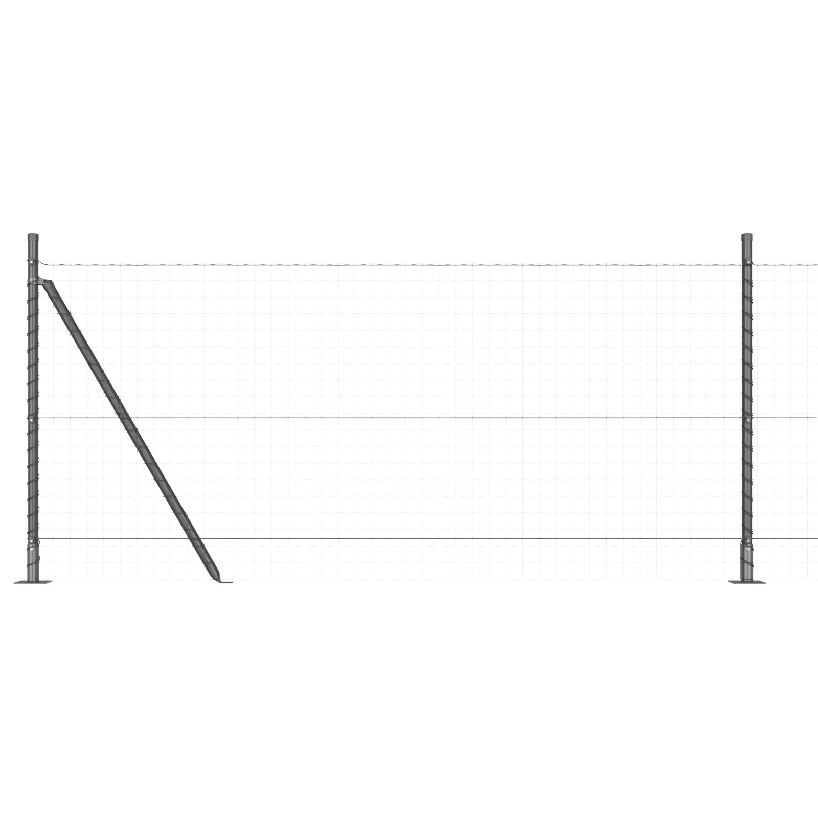 Gecheer Postes de Cerca Set de 26 Gris Concreto, Metal 3.2 x 3.2 x 110 cm,Estacas de jardín Postes de Cerca Valla jardín Barreras Exteriores