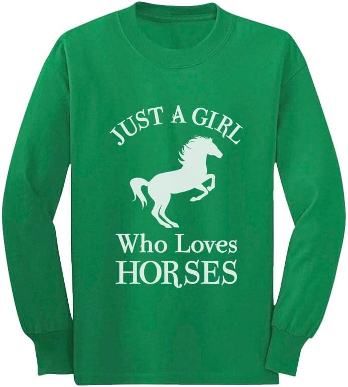 Tstars Horse Gifts A Girl Who Loves Horses Youth Kids Girls Long Sleeve Tshirt
