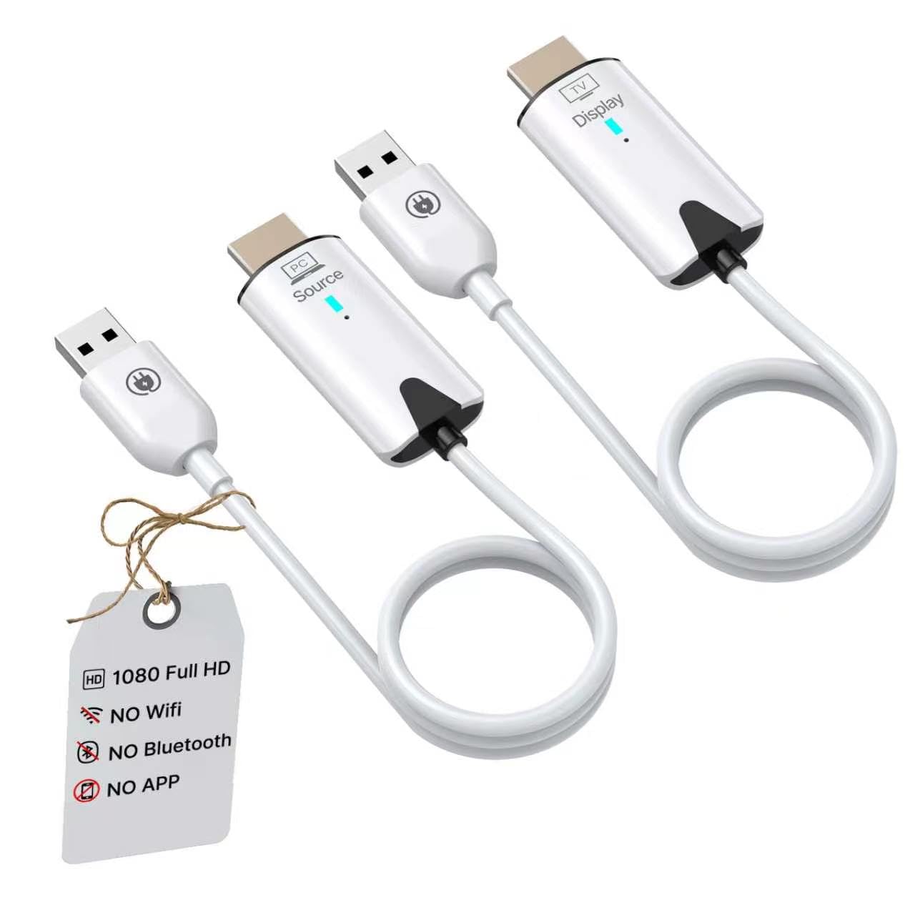 Émetteur et récepteur HDMI sans fil, décodeur 4K/sortie HD 1080p/50 m/2,4 G/5 G/Plug Play, adaptateur d'affichage HDMI sans fil, flux audio vidéo depuis un ordinateur portable/TV Box vers