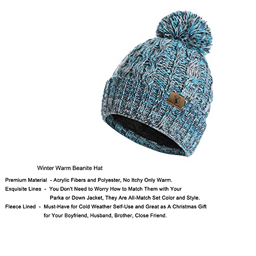 Honnesserry Winter Warm Beanie Hat Scarf And Touchscreen Gloves Set For Womens Skull Caps Neck Scarves With Fleece Lined #TOP1