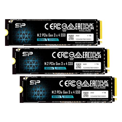 Image of Silicon Power 1TB - NVMe M.2 PCIe Gen3x4 2280 SSD (SP001TBP34A60M28) (Pack of 3)