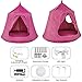 OrangeA Hanging Tree Tent Pink Hanging Tree Tent for Kids 46 H x 43.4 Diam Hanging Tree House Tent Waterproof Portable Indoor or Outdoor Use with Led Decoration Lights