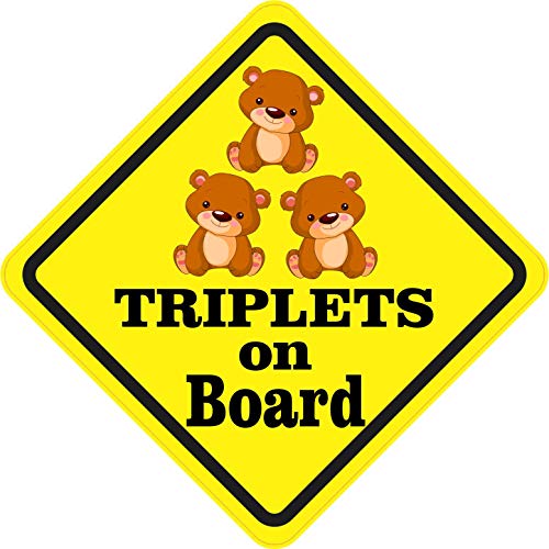 Image of StickerTalk Three Girls Triplets on Board Vinyl Sticker, 5 inches by 5 inches
