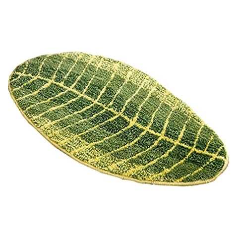 ZebraSmile Green Leaf Bath Rug Microfiber Home Inside Door Mat Entry Doormat Front Carpet for Bathroom Indoor Mat Non Slip Back Cover