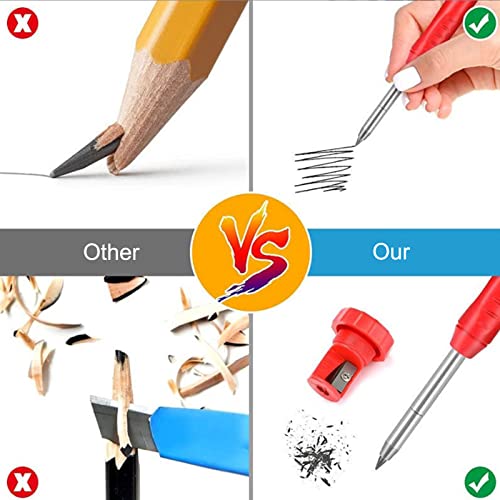 SyiXute 36 Pcs Carpenter Pencil Refills 2.8mm,Deep Hole Mechanical Construction Pencil Refill,Solid Pencil Refills for Drawing Making Scribering Woodworkin,Carpenter Mark Pencils (Black) - Image 3