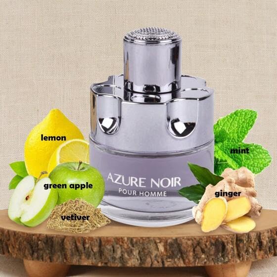 AZURE NOIR POUR HOMME Cologne Eau de Toilette Fragrance for Men 3.4oz/100ml, Natural Spray, Long Lasting - Image 6