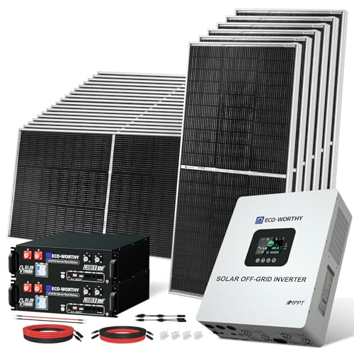 ECO-WORTHY Complete Off-Grid Solar Kit：5000W 120V/48VDC Solar Off-Grid Inverter+10.24kWh...