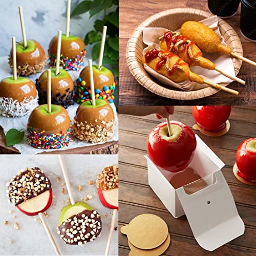 150 Pcs Thick Candy Apple Sticks,Caramel Apple Sticks,5.5 Inch Long, 5Mm Thick,Semi Point , Bamboo Skewers For Corn Dog, Corn Cob, Kabob, Lollipop, Grill #TOP5