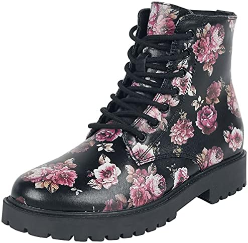 Rock Rebel by EMP Mujer Botas Negras con Estampado Floral Allover