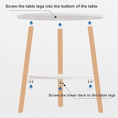 Miniatura 7 de Mesa auxiliar redonda pequeña para espacios pequeños, mesa auxiliar redonda, mesa auxiliar moderna de mediados de siglo, mesa auxiliar redonda de 2