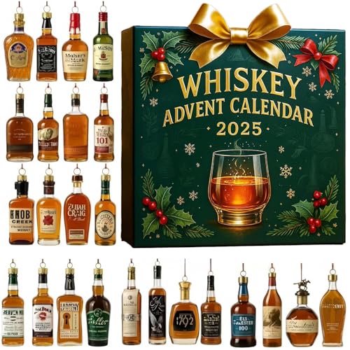 Whisky Adventskalender 2025- Weihnachtskalender 2025 MäNner 24 Tage Ohne Wiederholung (Bei diesem Produkt handelt es sich um einen dekorativen Anhänger, nicht um ein Getränk)