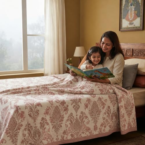 Image of LITO LINEN AND TOWEL 310 GSM Solapur Chaddar Single Size Cotton Reversible Blanket for All Season 60 inch x 90 inch (Multi, 60 inchx90 inch)