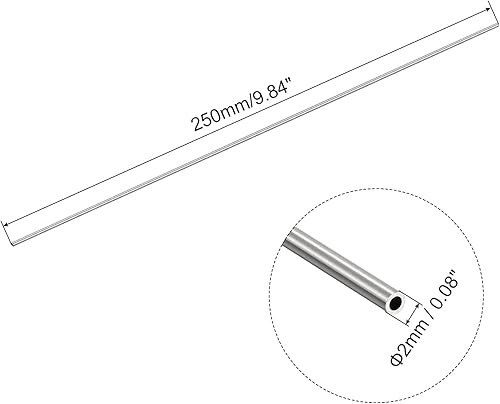 Miniatura 2 de uxcell Tubo capilar del acero inoxidable 304, tubería gruesa del metal de la longitud de la pared 820.2 ft m del OD 6.6 ft m x 0.8 ft m para la