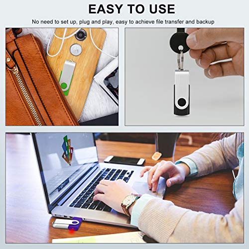 Image of KOOTION 5 X 32GB USB 3.0 Flash Drives Memory Stick 3.0 Thumb Drives Pen Drives (Mixcolors: Black Blue Green Purple Red)