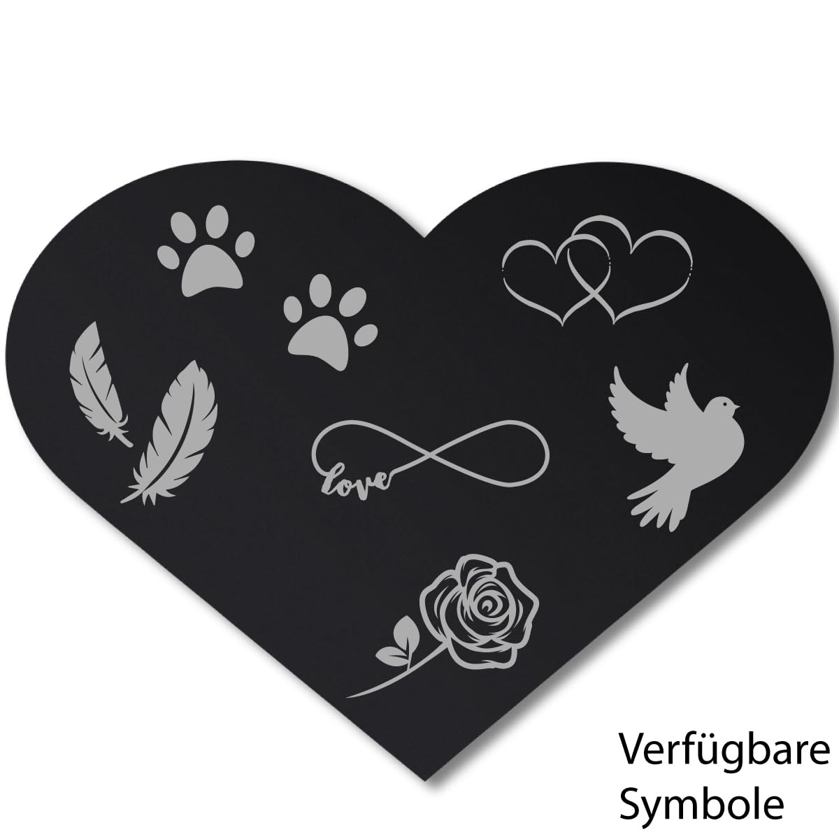 Personalisierter Tier Herz Grabstein Grabschmuck mit Foto Gravur - Acrylglas Schwarz Hochglanz 300 x 225 mm - wetterfest, für Hund, Katze und alle Haustiere, individuelles Foto und Text