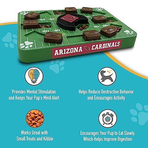Image of Pets First NFL Arizona Cardinals Puzzle Toy for Dogs, Slow Feeder Board for Pets, Interactive Doggie Treat Toy