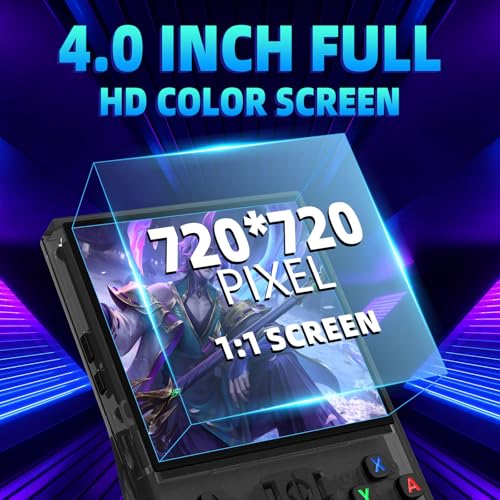 Image of R36MAX Retro Handheld Game Console,128GB Open Source System Support 30+ Emulator Console,4.0 Inch IPS Screen Retro Gaming Console,4000mAh Battery,Portable Video Game Console(Black)