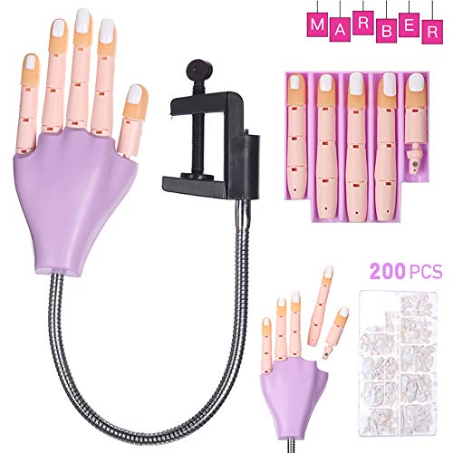 Marber Modelo de Arte de Un?as Ajustable Mano Pra?ctica Diy Modelo de Manicura Practicar Falsa Mano Flexible Pro?tesis Articular Ajustable