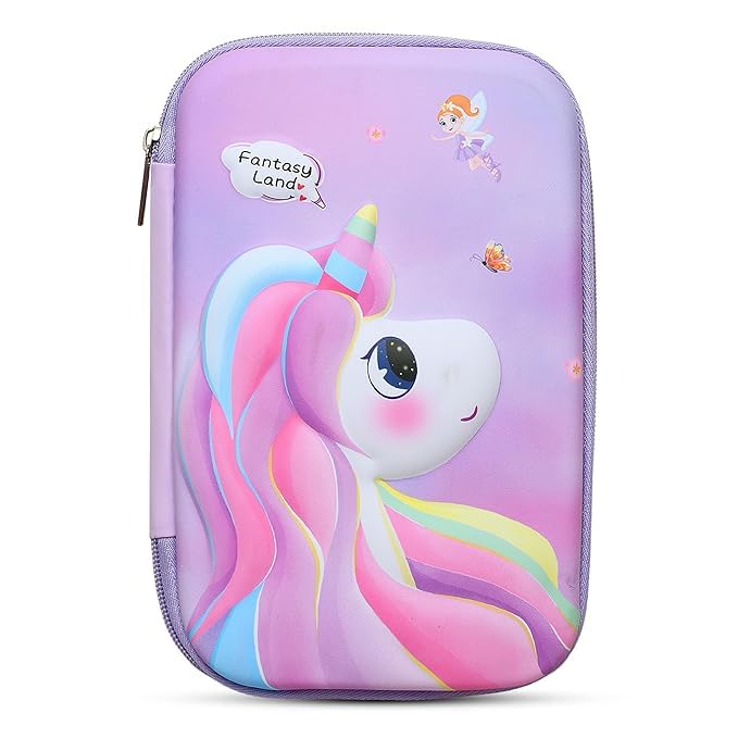 Image of Stylbase Cartoon Printed Pencil Case Shaped Pencil Pouch, Large-Capacity Pencil Case with Zipper, Multipurpose Pen & Pencil Pouch for School Supplies for Boys & Girls (Color May Vary) (Uni Jumbo)