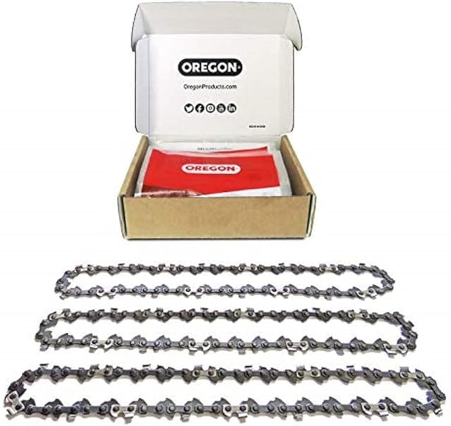 Oregon 91P 3-Pack Chainsaw Chain for 16-Inch (40 cm) Bar -57 Drive Links  low-kickback chain fits Titan, Gardenline, Black & Decker and more (91P057X3)
