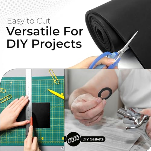 Image of Exactly Rubber - Commercial Grade Silicone Sheet, 60A Durometer Silicone Mat, -80 to 450F Temperature Resistant Rubber Mat, Rubber Sheet with 350% Elongation, Made in The USA, 1 /16 x 3 inch x 9 inch, Black