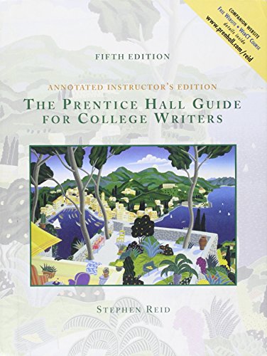 The Prentice Hall Guide for College Writers 0130225479 Book Cover