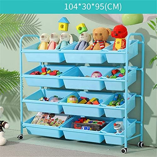 Amazon おもちゃ箱 ラック おもちゃ収納 プラスチック製のビン 収納ボックスの棚引き出しを備えた子供用おもちゃの収納オーガナイザー 家庭用収納 生地 おもちゃに最適 Color Blue Size Free Size 収納ケース ボックス オンライン通販