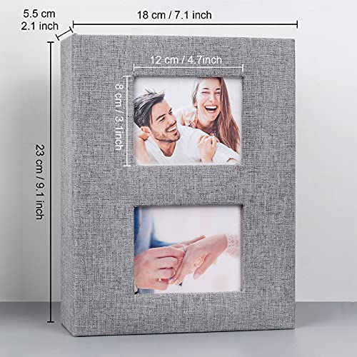 RECUTMS Premium Linen Photo Album with Dual Cover Windows #TOP23
