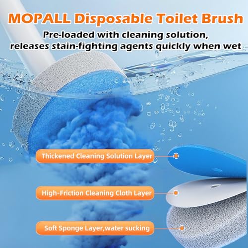 MAPALL 30 Count Disposable Toilet Brush Refills, Toilet Refill Pads, Disposable Toilet Wand Refills, Toilet Brush Heads for Bathroom Cleaning - Thumbnail 3