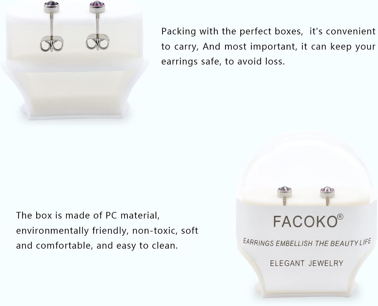 G23 Titanium Studs Earrings Hypoallergenic Earrings Women Stud Earrings Nickel Free Dainty Earrings for Sensitive Ears 3mm/4mm/5mm Stone Size Options - Image 5