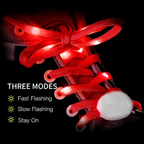 Novelty Place [3 pares] cadarços iluminados por LED com 3 modos para festa, dança, corrida e faça vo