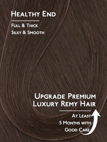 Image of WENNALIFE Invisi Edge Tape in Hair Extensions Human Hair,#4,20 Inch | 20 Inch 20g 4pcs Chocolate Brown Invisi Remy Tape Ins Straight Reusable Natural Injected Weft tensiones