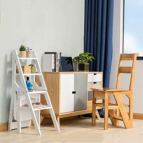 Taburete de escalada interior portátil ligero DASHADAO y escalera de tijera doble de madera 6