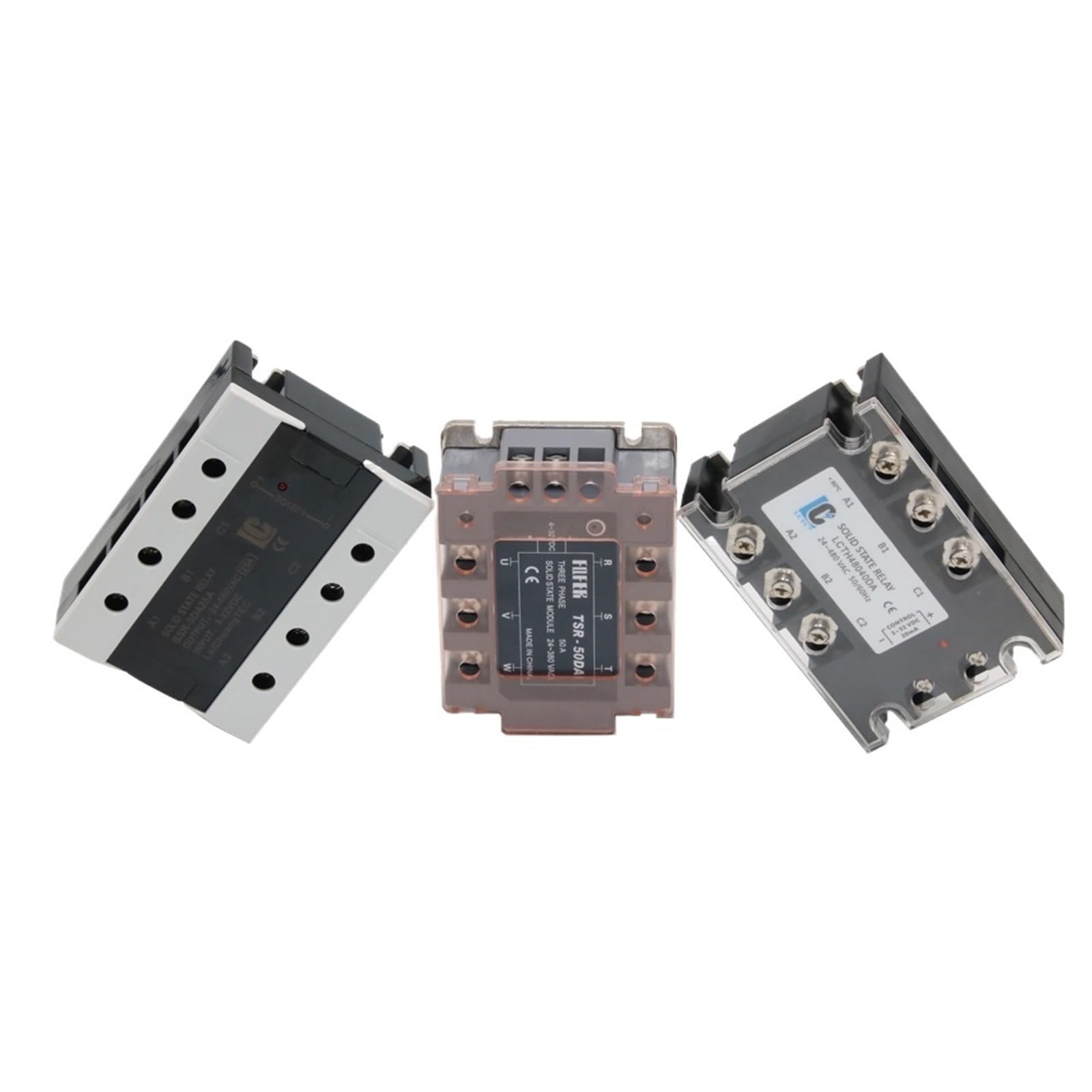 GJZIFGFWQ 3 Phase SSR 10DA 25DA 40DA 3-32V DC Control 24-480V AC Three Solid State Relay DC-AC 3-Phase 10A 25A 40A(DC-AC 25A,Nero)