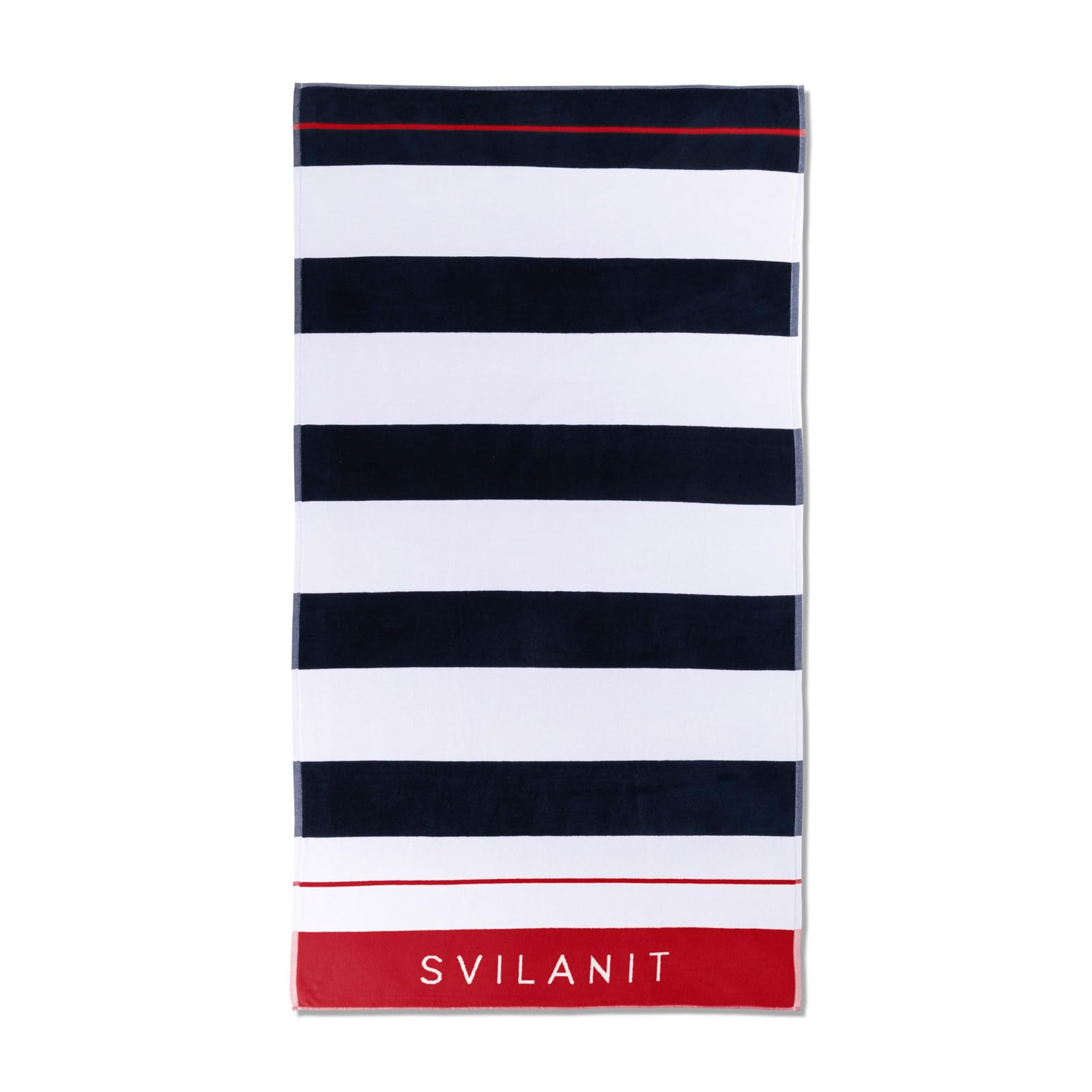 Vitapur Rojo – Toalla de playa grande, color rojo, diseño marinero XL, diseño marinero