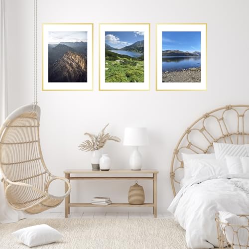 Image of JCJMY 22x30 Picture Frame with 18x24 Mat, Display Photo 18x24 with Mat or 22 x 30 Without Mat, Wall Hanging Large 22 by 30 Poster Frame with Plexiglass, Gold