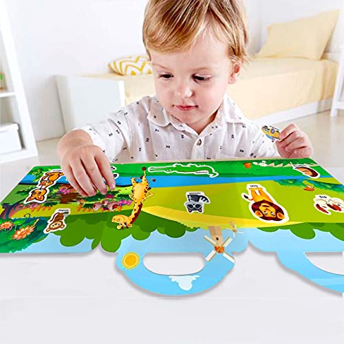 Reusable Sticker Book For Kids 2-4, 3 Sets Educational Learning Toys Travel Stickers Activity Books For Toddler Age 2+ Birthday Gifts - Farm, Seasons & Animals #TOP4