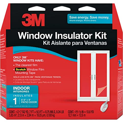 3M Indoor Window Insulator Kit - Patio Door | Indoor Window Insulation Film Kit Helps Keep Cold Drafts Out, Warm Air In, And Reduce Condensation And Frost Buildup - image 1