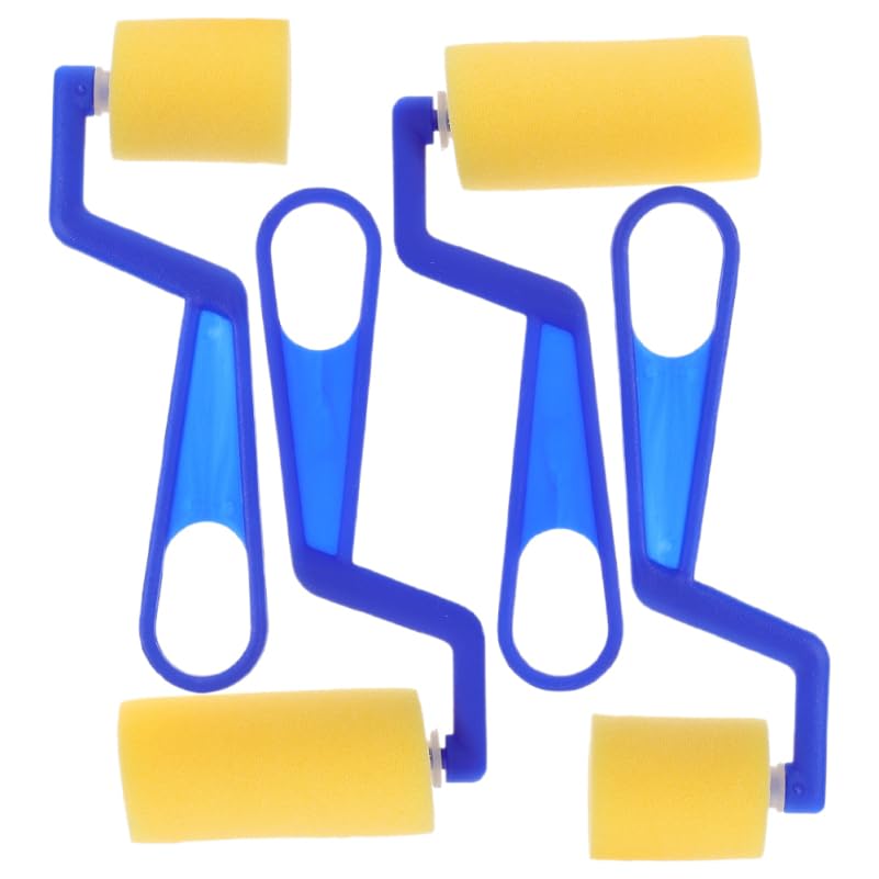 DEARMAMY Kids Sponge Paint Brush Set 4Pcs Soft Safe Sponge Rollers for Creative Toddler Art Crafts Early Educational Painting Supplies