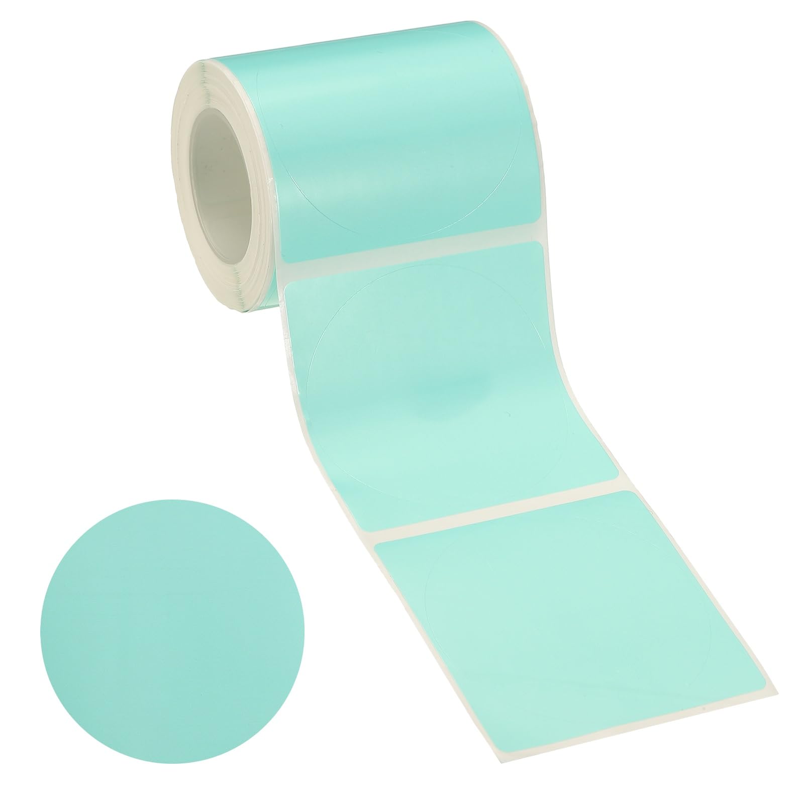 PATIKIL 140 Pcs Thermal Labels, 2x2 Round Thermal Printer Labels Stickers Self Adhesive Tags Paper 1 Roll Small Waterproof for Printer Small Business Name Tag Barcode, Green