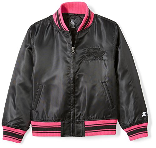 Starter Girls' Bomber Jacket, Amazon Exclusive, Black, S (6/6X)