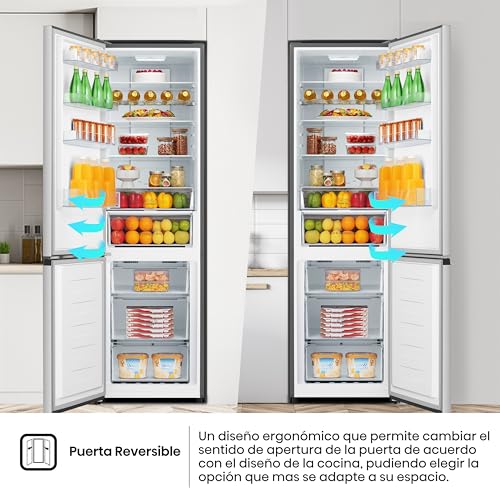 Miniatura 10 de Hisense Rb440n4acd - Frigorífico Combi, Capacidad 336 L Con 2metros Alto, Cajón Verduras, 4 Estrellas Congelador, Puerta Reversible, Silencioso 36db
