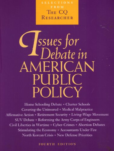Issues for Debate in American Public Policy: Se... 1568028539 Book Cover