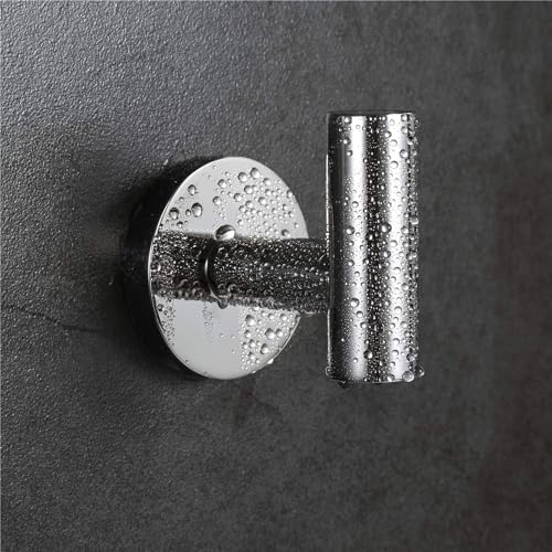 QNIIAED 2 Pcs Bathroom Towel Hook,Screw in Metal Coat Robe Hook SUS 304 Stainless Steel Heavy Duty Wall Door Hanger for Bathroom Kitchen Garage Home Hotel Office(Chrome) - Image 4