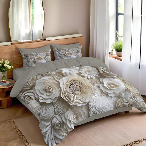 Housse de couette fermeture éclair crème parure de lit sans pli
