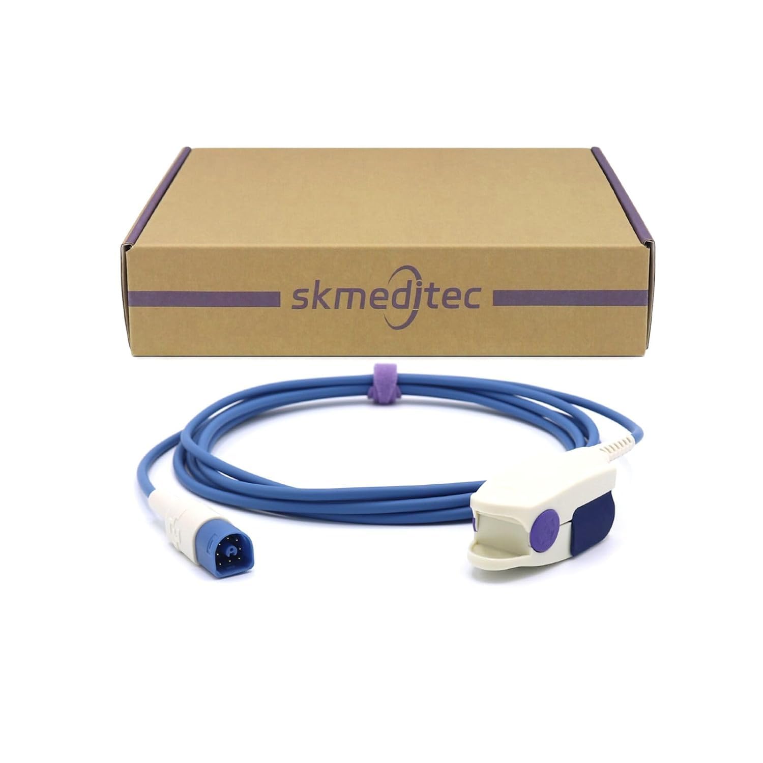 Skmeditec Sensore SpO2 compatibile con cavo PHPhilips Direct Spo2 con tecnologia Nellcor Oxismart SpO2, sonda a clip grande da 3,2 piedi con connettore a 8 pin, cavo di ricambio per M1196S